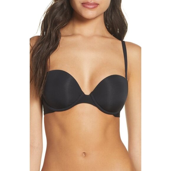 🆕NATORI Minimal Contour Underwire Strapless Bra 34DD Black #729229 - Picture 4 of 11